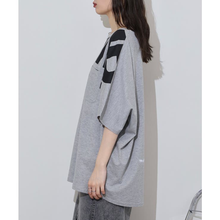 BIGロゴプリントポケット付きドルマンTシャツ | atONE | 詳細画像20 