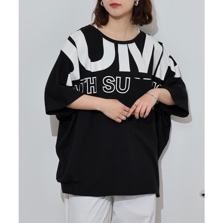 BIGロゴプリントポケット付きドルマンTシャツ | atONE | 詳細画像2 