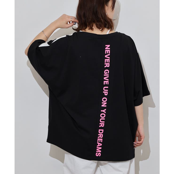 BIGロゴプリントポケット付きドルマンTシャツ | atONE | 詳細画像4 