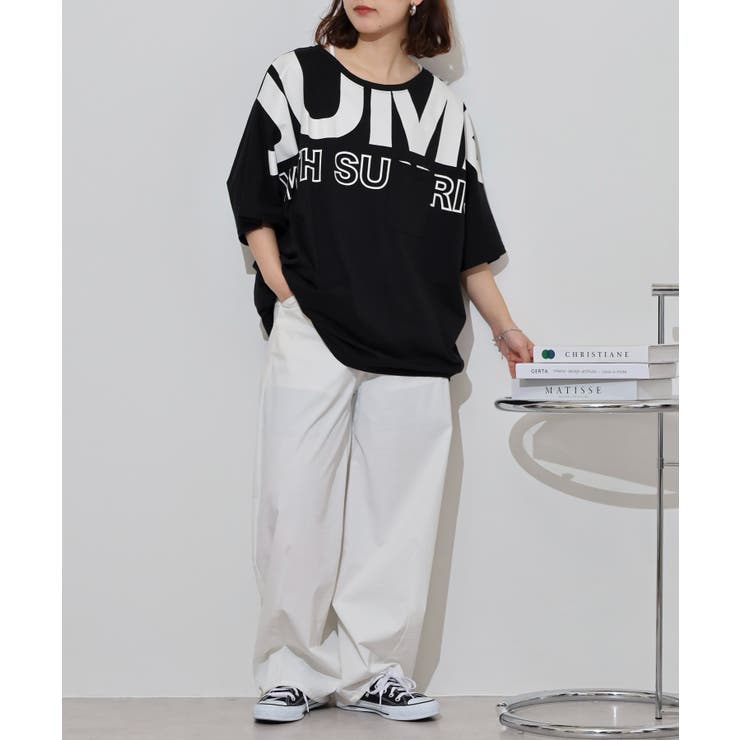 BIGロゴプリントポケット付きドルマンTシャツ | atONE | 詳細画像5 