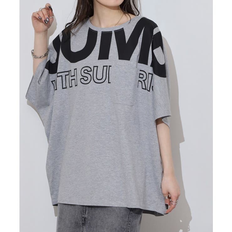 BIGロゴプリントポケット付きドルマンTシャツ | atONE | 詳細画像7 