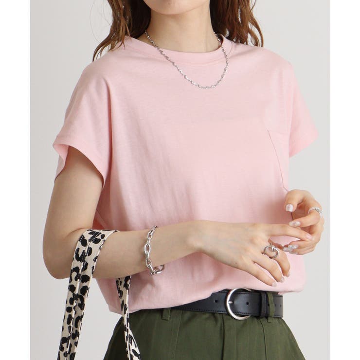 パステルピンク | オーバーサイズモックネックチュニックTee | atONE