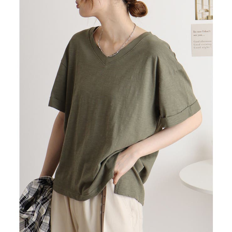 オーバーサイズVネックTee | atONE | 詳細画像11 