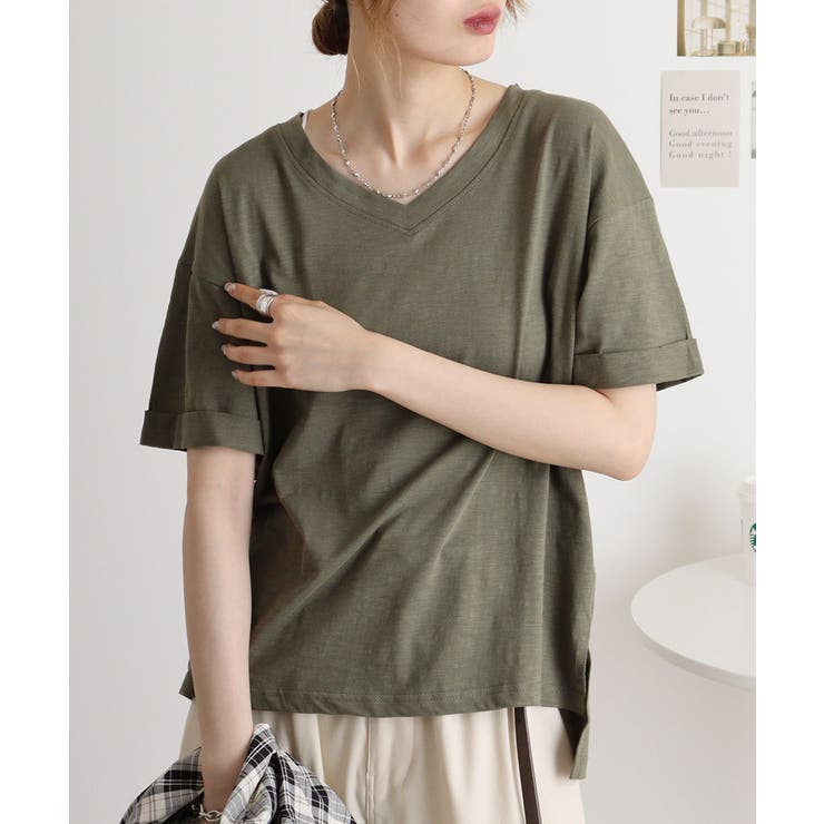 オーバーサイズVネックTee | atONE | 詳細画像12 