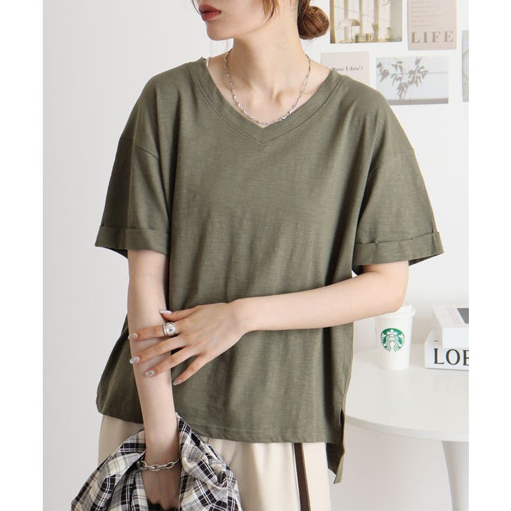 オーバーサイズVネックTee | atONE | 詳細画像13 