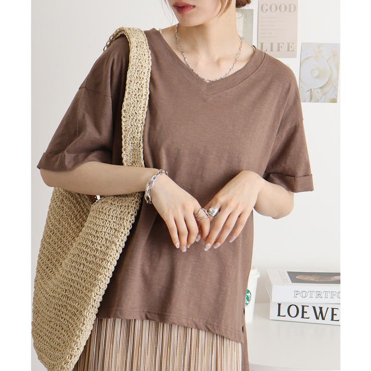 オーバーサイズVネックTee | atONE | 詳細画像16 