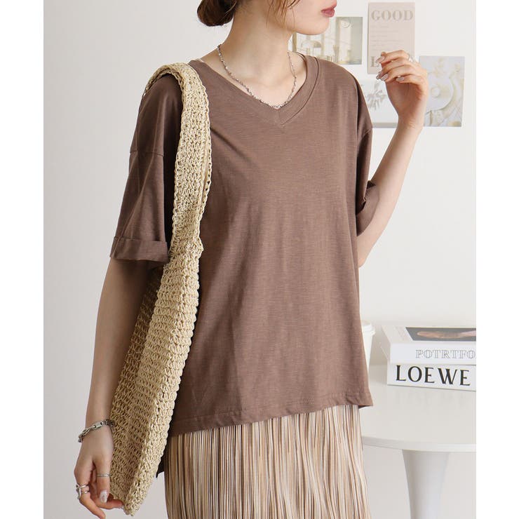 オーバーサイズVネックTee | atONE | 詳細画像18 