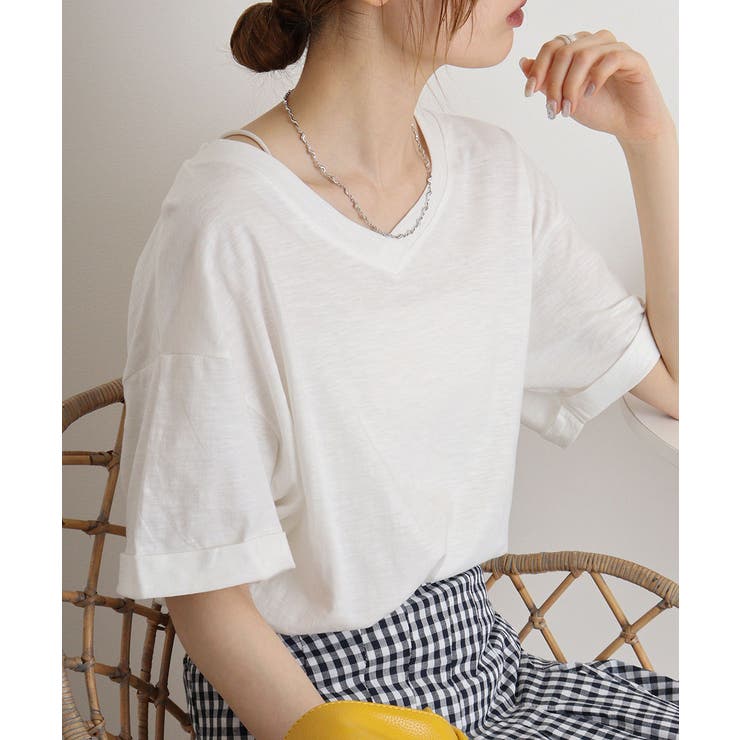 オーバーサイズVネックTee | atONE | 詳細画像26 