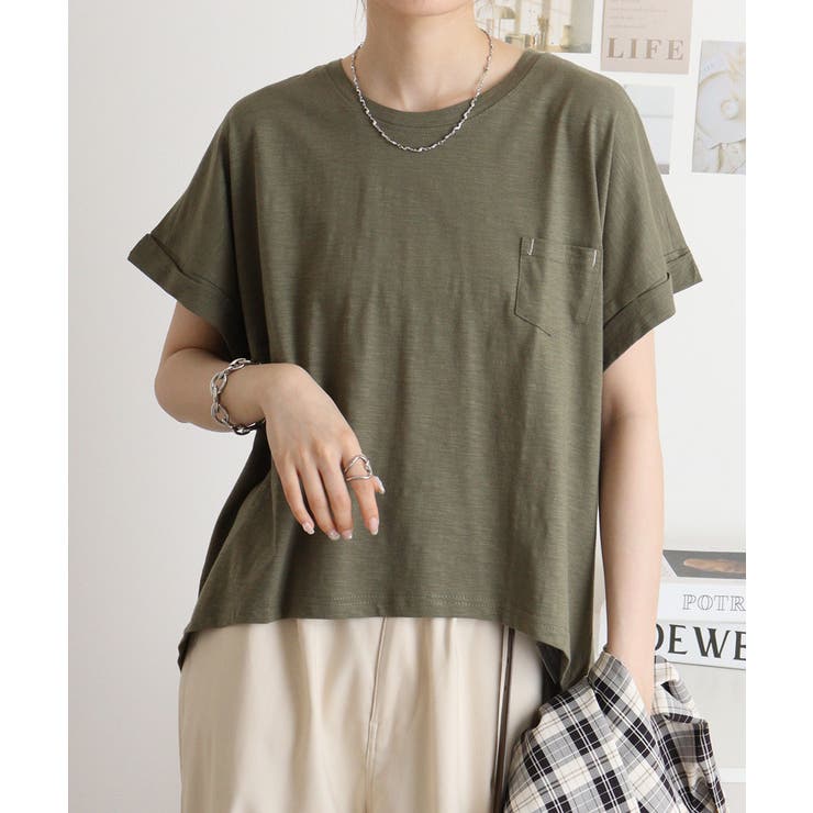 オーバーサイズポケット付きUネックTee | atONE | 詳細画像11 