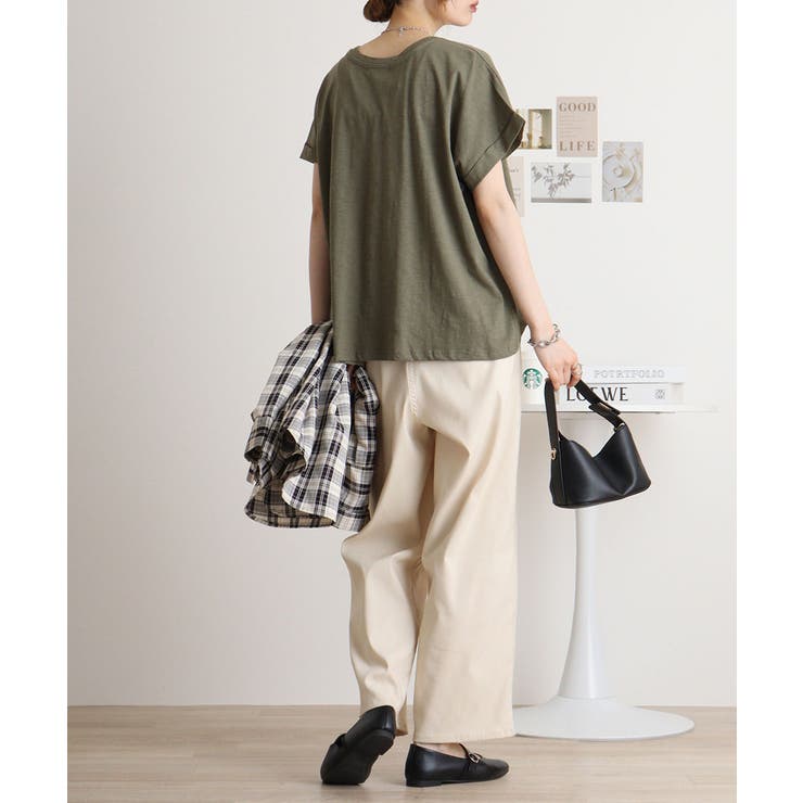 オーバーサイズポケット付きUネックTee | atONE | 詳細画像15 