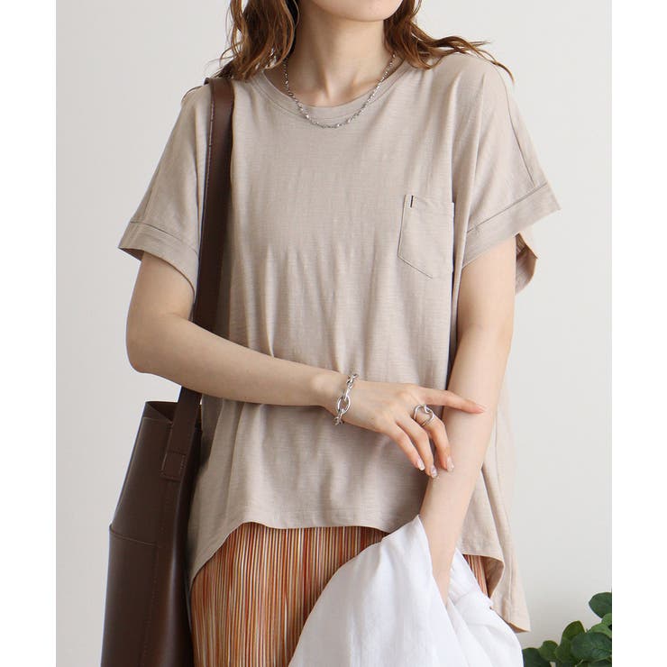 オーバーサイズポケット付きUネックTee | atONE | 詳細画像21 