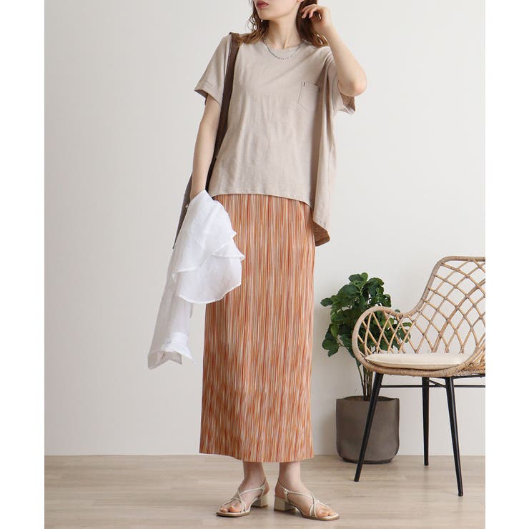 オーバーサイズポケット付きUネックTee | atONE | 詳細画像24 