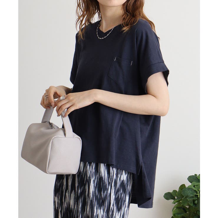 オーバーサイズポケット付きVネックTee | atONE | 詳細画像7 