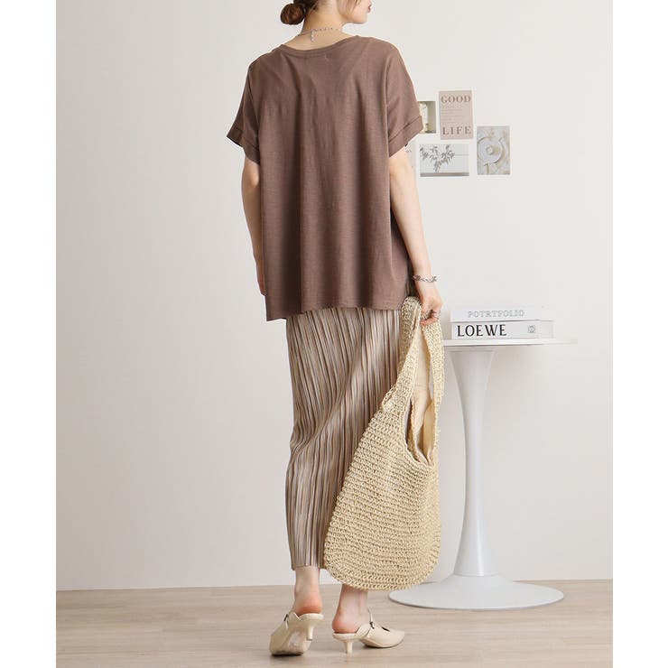 オーバーサイズポケット付きVネックTee | atONE | 詳細画像20 