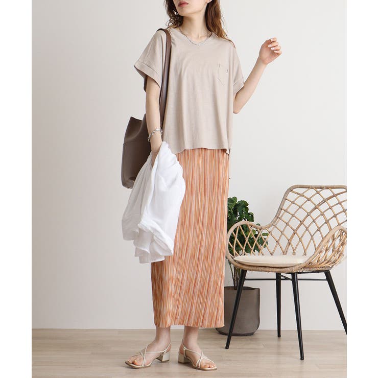 オーバーサイズポケット付きVネックTee | atONE | 詳細画像24 