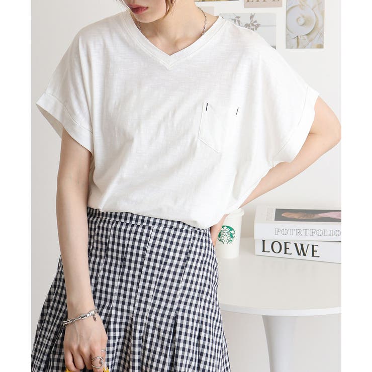 オーバーサイズポケット付きVネックTee | atONE | 詳細画像26 