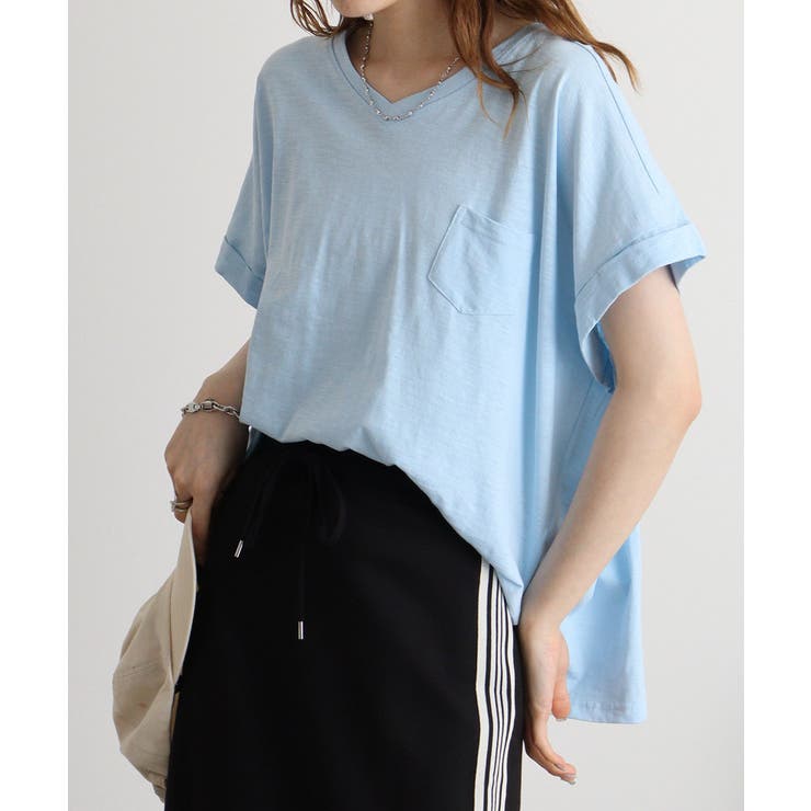 オーバーサイズポケット付きVネックTee | atONE | 詳細画像36 