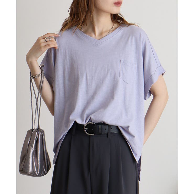 オーバーサイズポケット付きVネックTee | atONE | 詳細画像42 