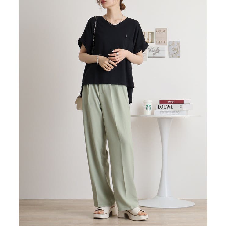 オーバーサイズポケット付きVネックTee | atONE | 詳細画像4 