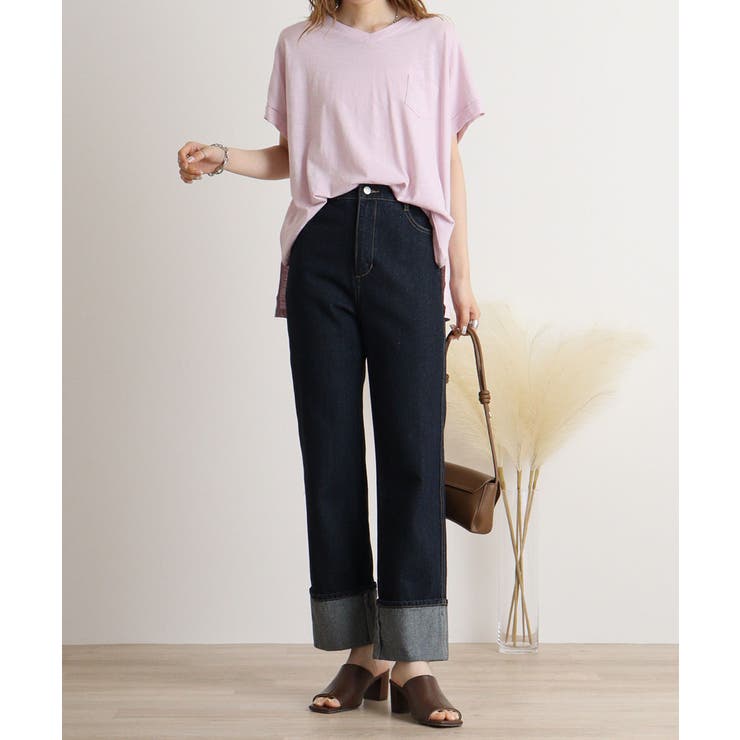 オーバーサイズポケット付きVネックTee | atONE | 詳細画像49 