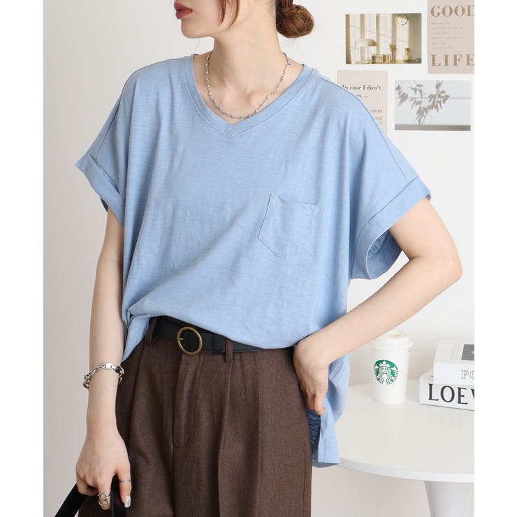 オーバーサイズポケット付きVネックTee | atONE | 詳細画像51 