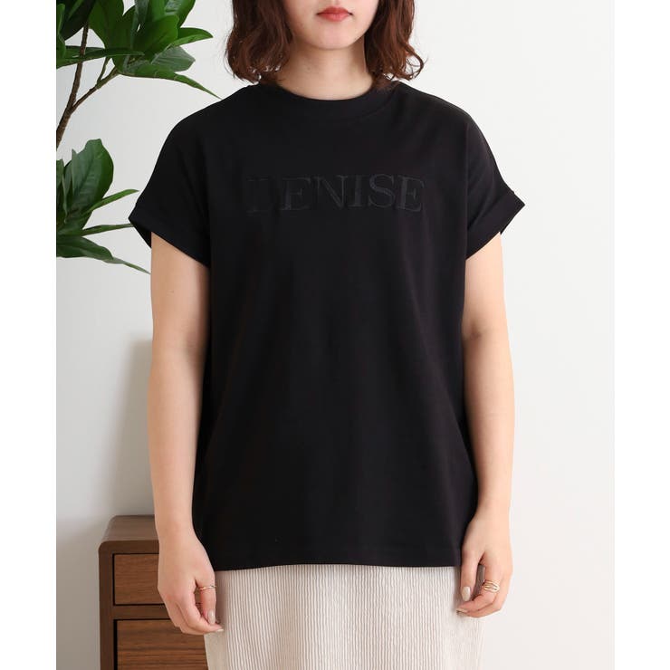 チュニック丈刺繍ロゴモックネックTシャツ | atONE | 詳細画像9 