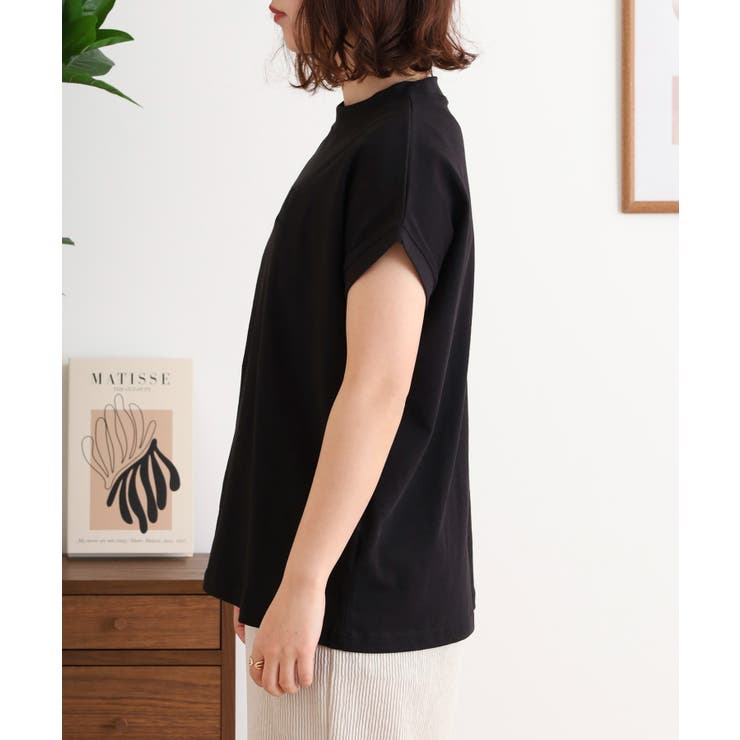 チュニック丈刺繍ロゴモックネックTシャツ | atONE | 詳細画像10 