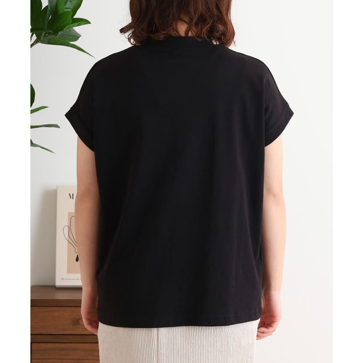 チュニック丈刺繍ロゴモックネックTシャツ | atONE | 詳細画像11 