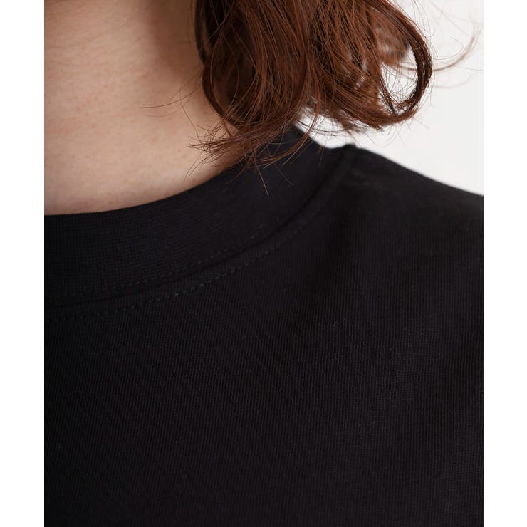 チュニック丈刺繍ロゴモックネックTシャツ | atONE | 詳細画像12 