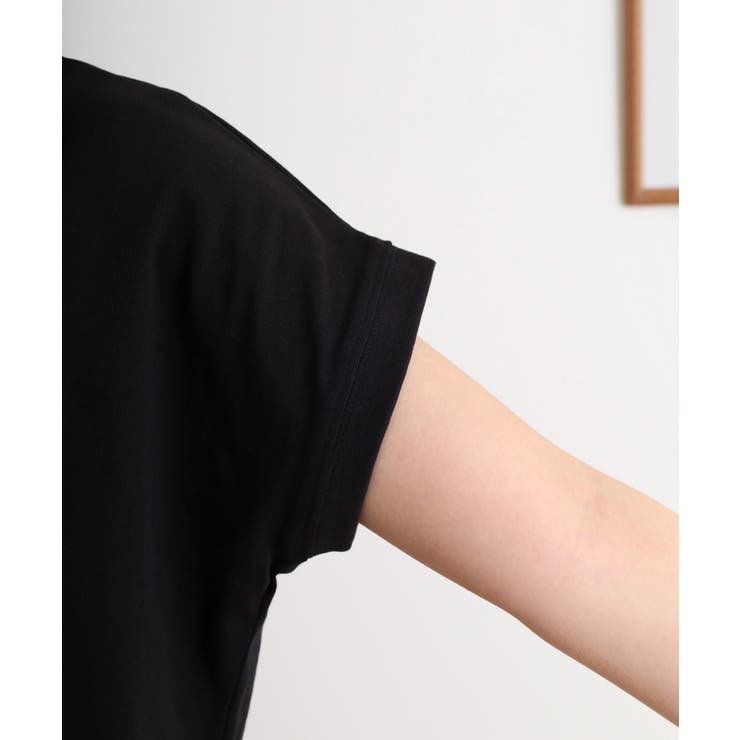 チュニック丈刺繍ロゴモックネックTシャツ | atONE | 詳細画像14 