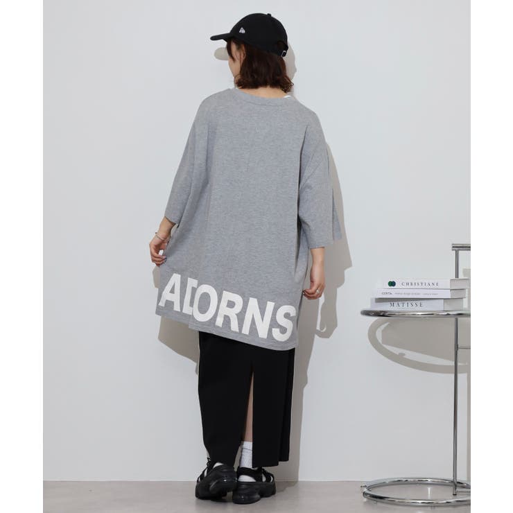 裾前後ロゴプリントウルトラBIGサイズTシャツ | atONE | 詳細画像12 