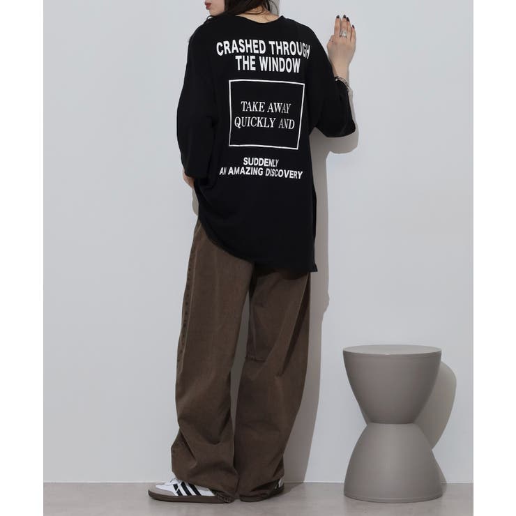 前後ロゴプリントウルトラBIGサイズTシャツ | atONE | 詳細画像12 