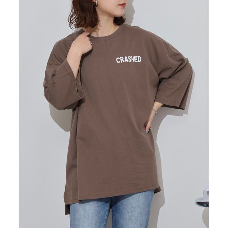 モカ | 前後ロゴプリントウルトラBIGサイズTシャツ | atONE