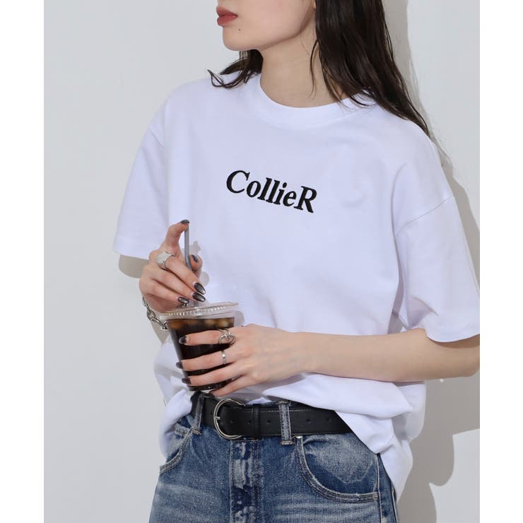 ホワイト | 胸元刺繍ロゴBACKロゴプリントヘビーウェイトTシャツ | atONE