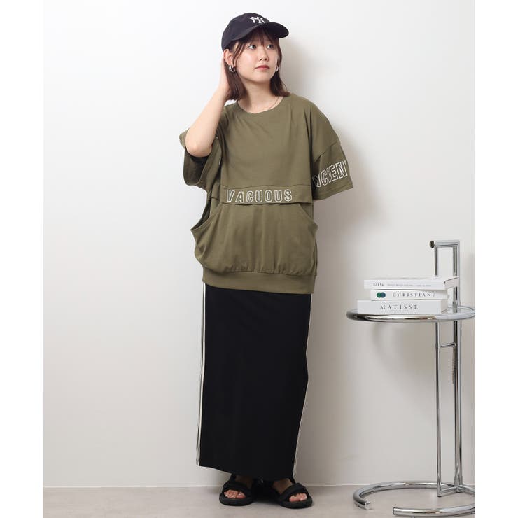 ポケット付きオーバーサイズシルエットロゴプリントTシャツ | atONE | 詳細画像12 