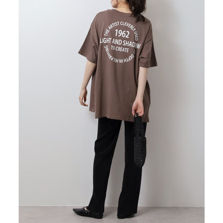 刺繍ロゴ＋バックプリントビッグシルエットTシャツ | atONE | 詳細画像10 