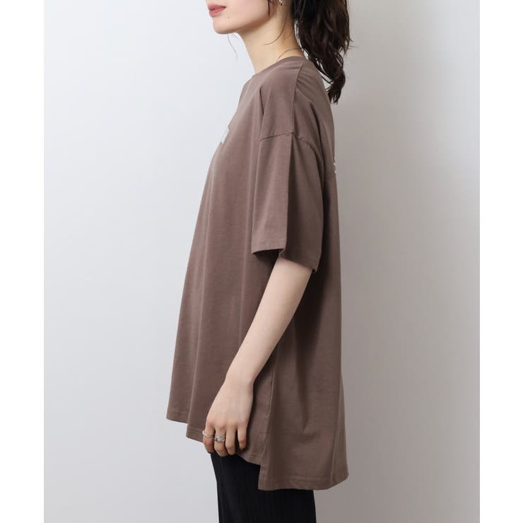 刺繍ロゴ＋バックプリントビッグシルエットTシャツ | atONE | 詳細画像18 
