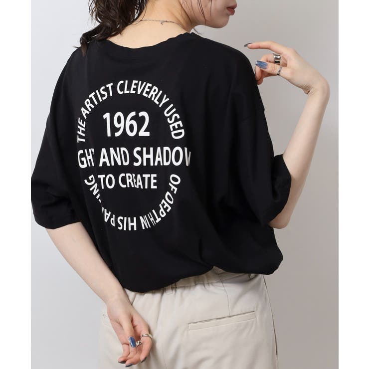 刺繍ロゴ＋バックプリントビッグシルエットTシャツ | atONE | 詳細画像3 
