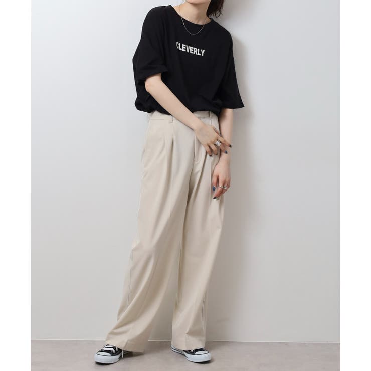 刺繍ロゴ＋バックプリントビッグシルエットTシャツ | atONE | 詳細画像4 