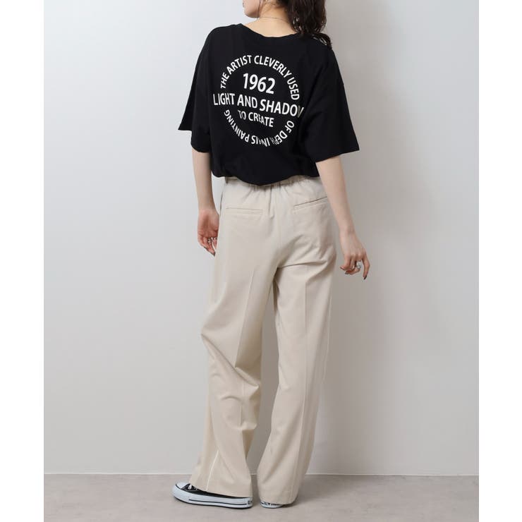 刺繍ロゴ＋バックプリントビッグシルエットTシャツ | atONE | 詳細画像5 