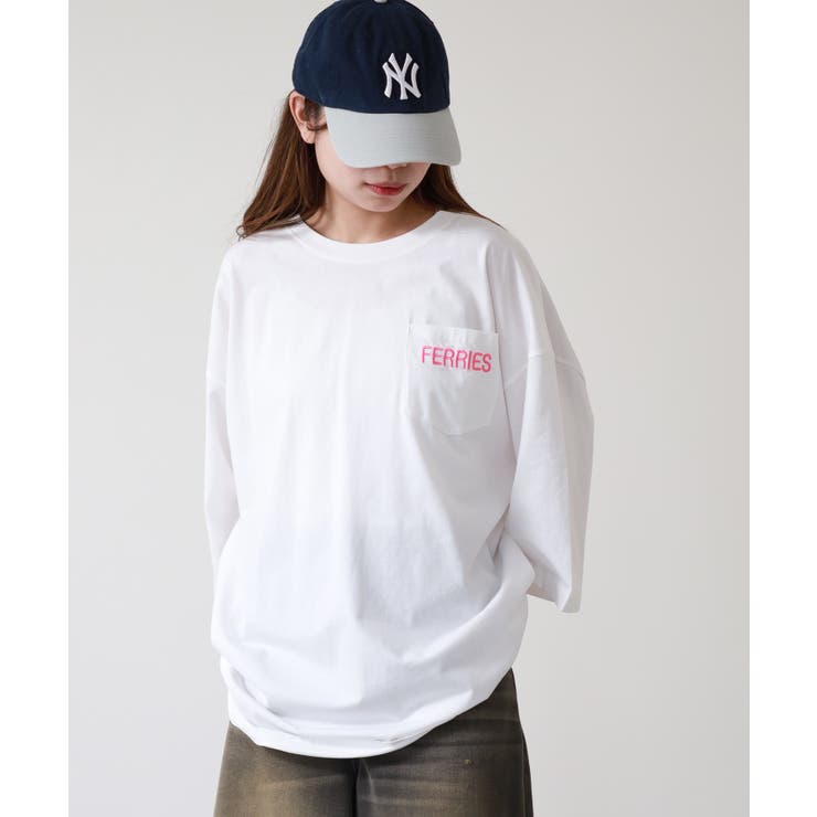ロゴ刺繍バックロゴプリントオーバーサイズTシャツ | atONE | 詳細画像9 