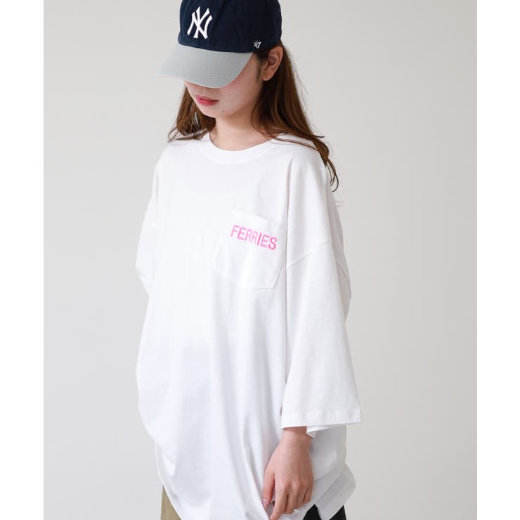 ロゴ刺繍バックロゴプリントオーバーサイズTシャツ | atONE | 詳細画像11 