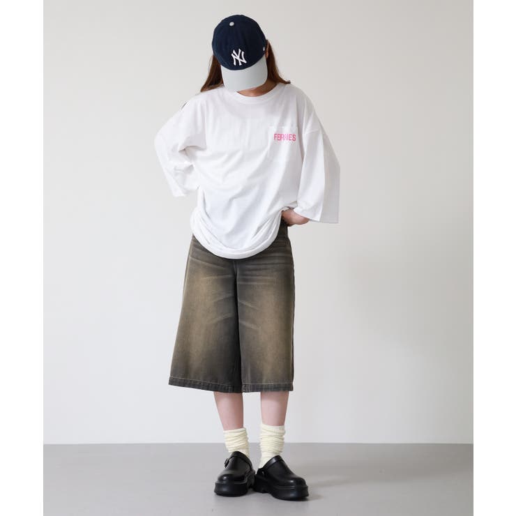 ロゴ刺繍バックロゴプリントオーバーサイズTシャツ | atONE | 詳細画像15 