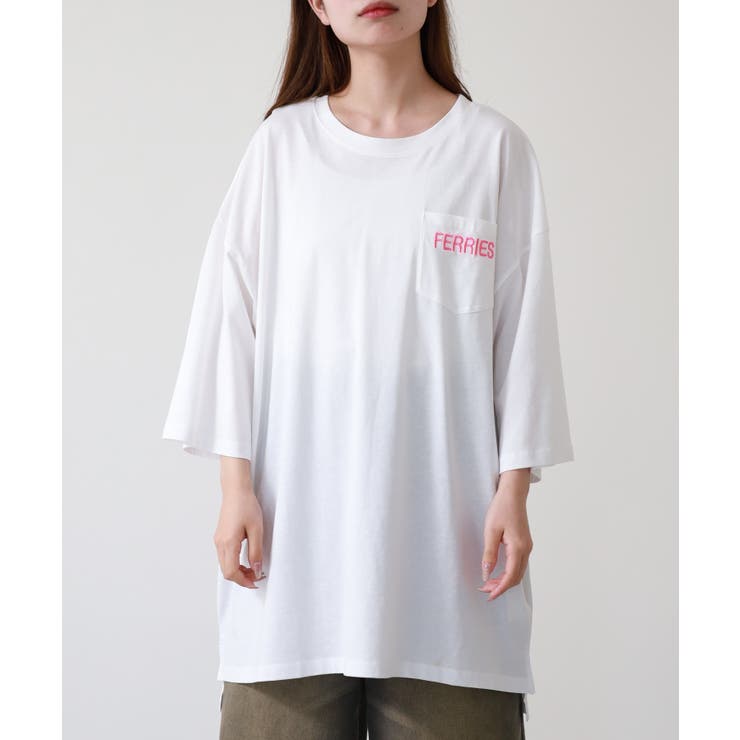 ロゴ刺繍バックロゴプリントオーバーサイズTシャツ | atONE | 詳細画像16 