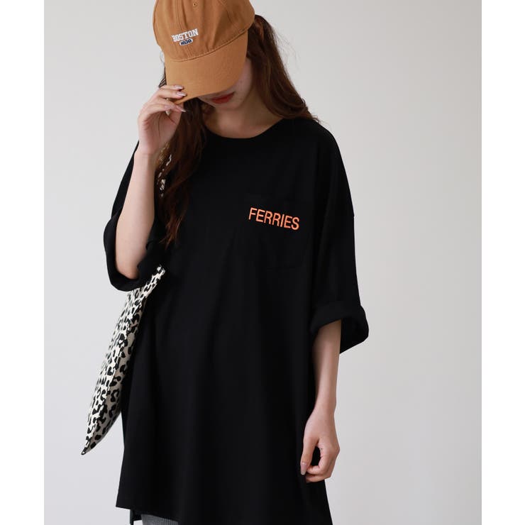 ロゴ刺繍バックロゴプリントオーバーサイズTシャツ | atONE | 詳細画像1 