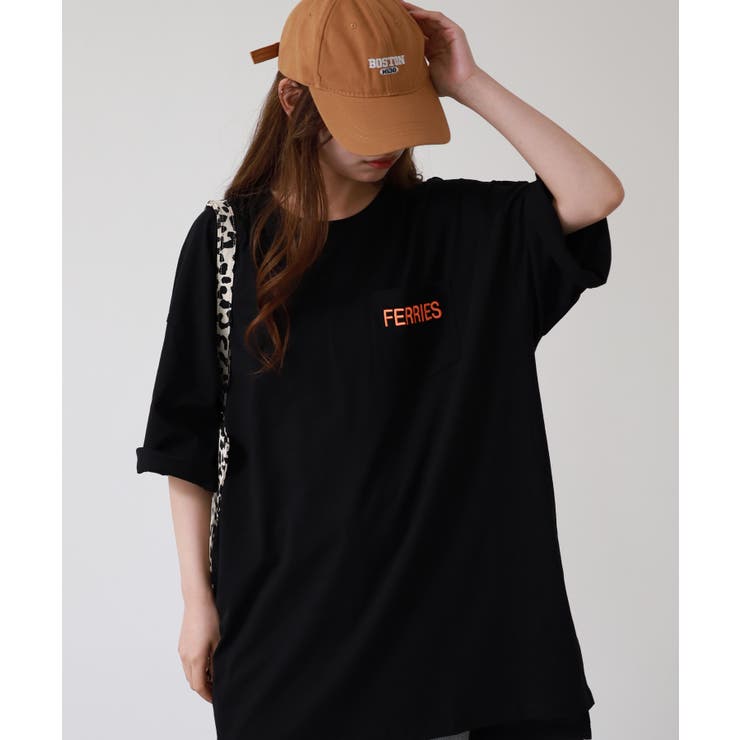 ロゴ刺繍バックロゴプリントオーバーサイズTシャツ | atONE | 詳細画像2 