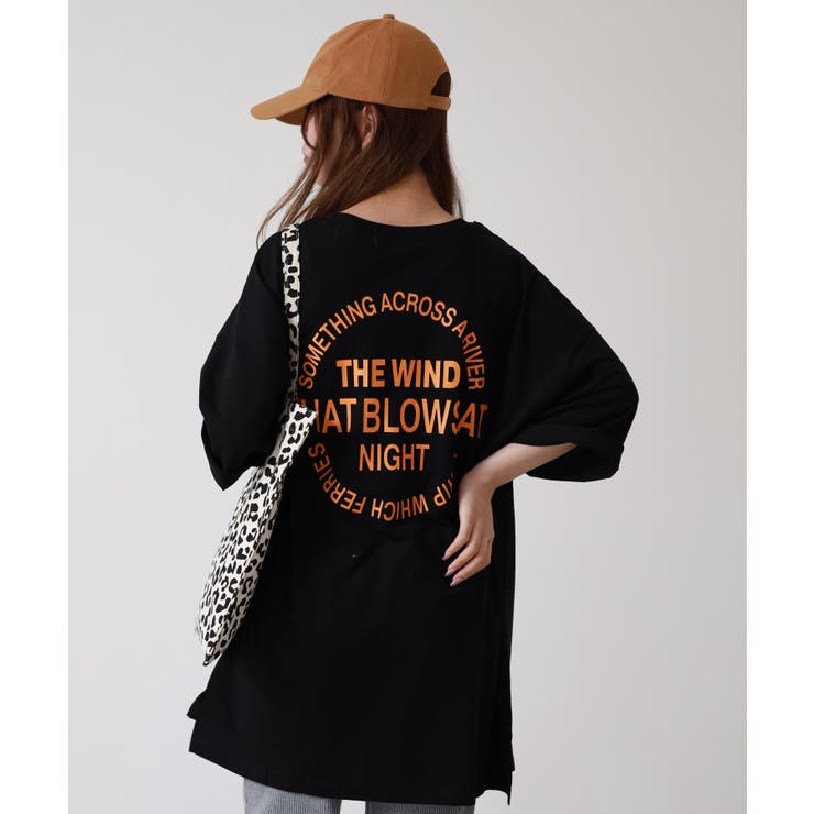 ロゴ刺繍バックロゴプリントオーバーサイズTシャツ | atONE | 詳細画像5 