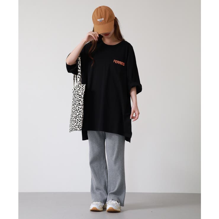 ロゴ刺繍バックロゴプリントオーバーサイズTシャツ | atONE | 詳細画像6 