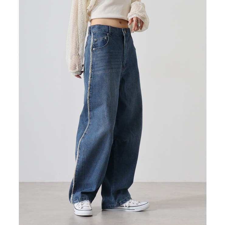 デニムサイドフリンジカーブパンツ | atONE | 詳細画像8 