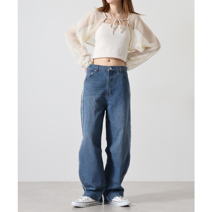 デニムサイドフリンジカーブパンツ | atONE | 詳細画像9 